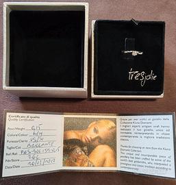 anello solitario oro bianco 18 kt e diamante 