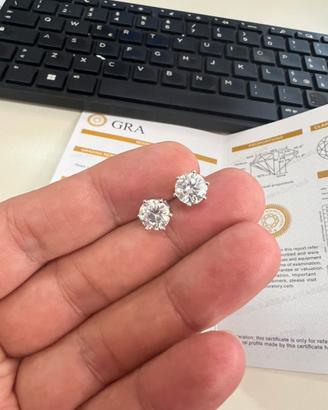 Orecchini in Moissanite diamanti artificiali da 2c