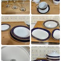 Servizio piatti porcellana e bicchieri cristallo