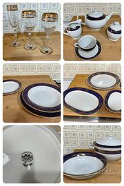 Servizio piatti porcellana e bicchieri cristallo