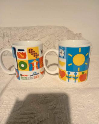 2 TAZZE MUGS COLAZIONE KINDER FERRERO LATTE PARMA