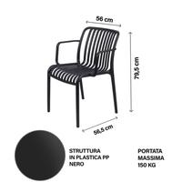 SEDIA BAR DA ESTERNO CON BRACCIOLI