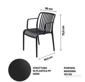 SEDIA BAR DA ESTERNO CON BRACCIOLI
