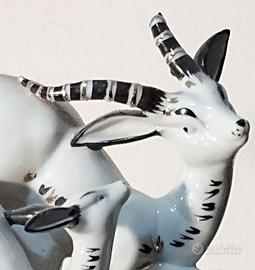 Coppia Cerbiatti in Ceramica di Capodimonte