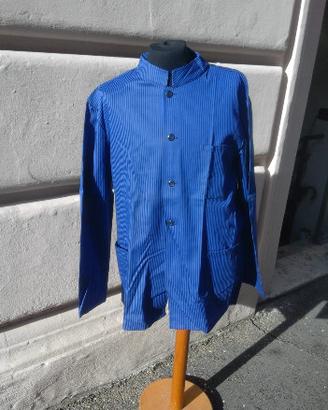 Giacca da fatica Coreana rigata blu nero taglia 56