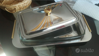 Pirofila con vassoio e coperchio