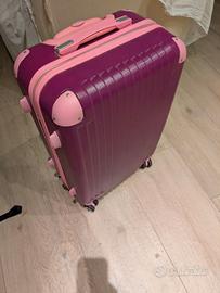 Valigia rigida lilla-rosa 4 ruote