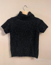 Maglia a maniche corte con brillantini/lurex