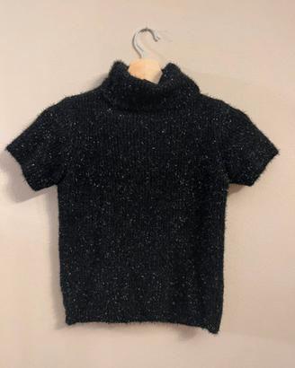 Maglia a maniche corte con brillantini/lurex