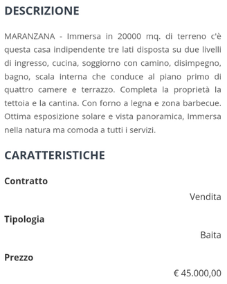 Vendita casa con terreno