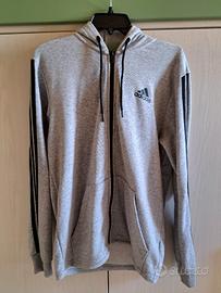 Adidas felpa con cappuccio zip 3 stripes