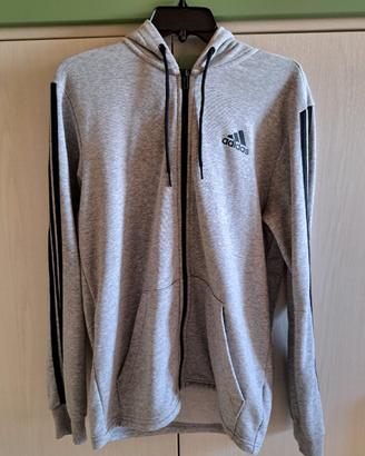 Adidas felpa con cappuccio zip 3 stripes