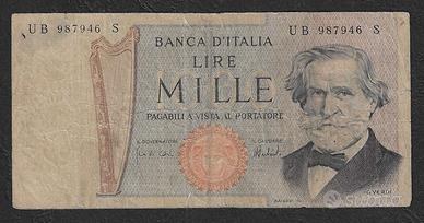 Italia -banconota circolata da 1000 Lire Verdi '73