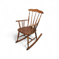 Sedia a dondolo vintage in stile Windsor, in legno