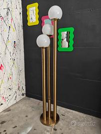 Lampada da terra in ottone 3 luci design anni '60