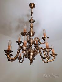 lampadario bronzo e ottone 
