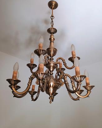 lampadario bronzo e ottone 