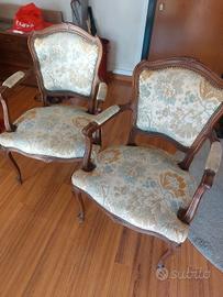 2 Poltroncine Luigi XV Vintage in Legno