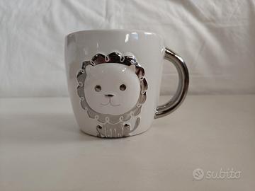 Tazza mug Tognana ceramica bianco argento