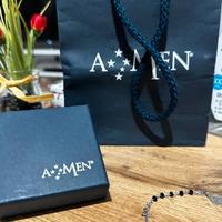 Bracciale Rosario Amen in argento e Cristalli Neri