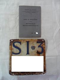 Documenti vespa VB1 per collezionismo