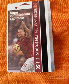 4 BIGLIETTI ATAC COMPLEANNO TOTTI EDIZIONE LIMITAT