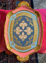 Vassoio Fiorentino Vintage restaurato Shabby Chic
