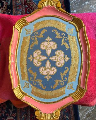 Vassoio Fiorentino Vintage restaurato Shabby Chic