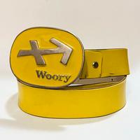 WOORY Italy Cintura Giallo Argento Designer Y2K