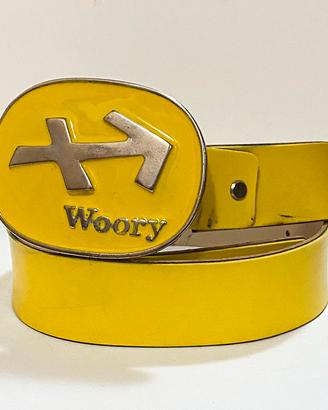 WOORY Italy Cintura Giallo Argento Designer Y2K