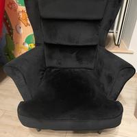 Poltrona nera in Velluto