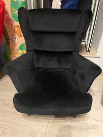 Poltrona nera in Velluto