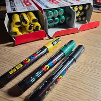 Pennarello Uniposca 5MM Giallo, Verde e Oro