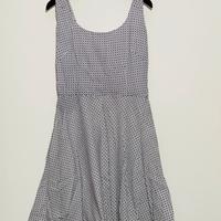 Vestito a ruota bianco blu