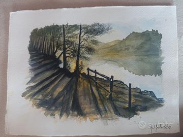 Acquerello Lago Sirio. Ivrea.