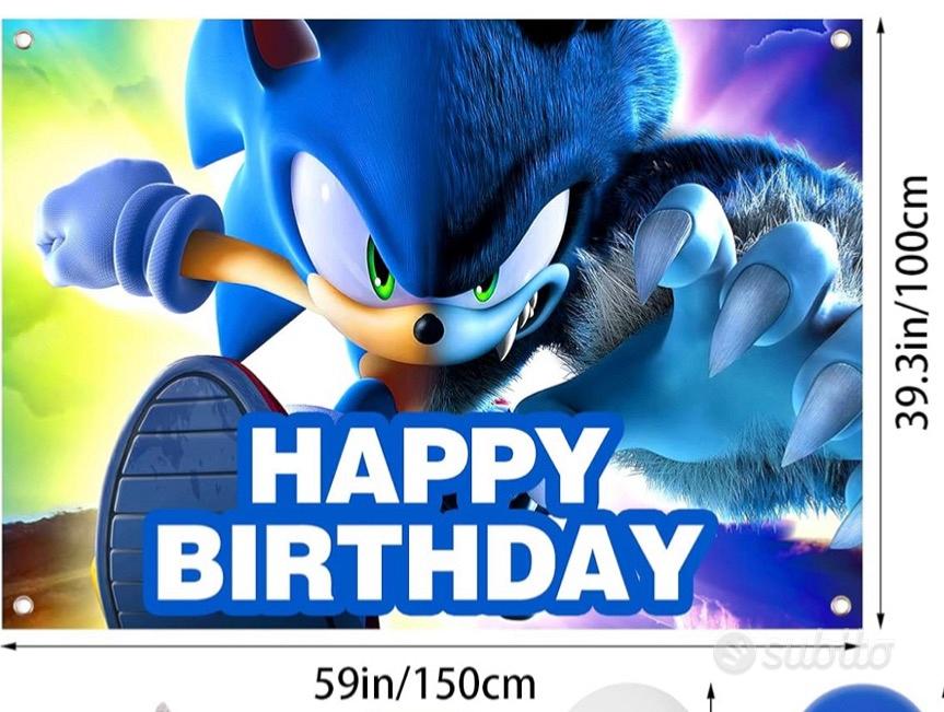 Sonic Poster in tessuto compleanno - Tutto per i bambini In