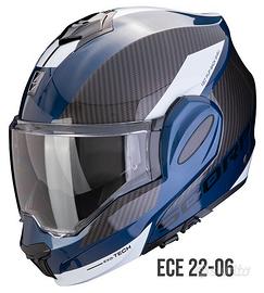 Casco modulare Scorpion EXO-TECH EVO team blu tg-S