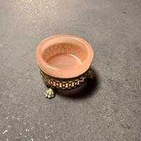 Mini portaoggetti vintage vetro e zampe di leone