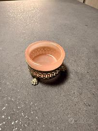 Mini portaoggetti vintage vetro e zampe di leone