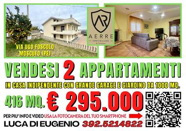 2 appartamenti in casa indipendente con giardino