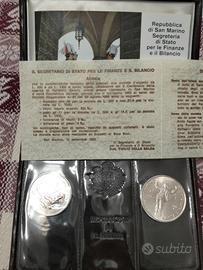 folder con monete argento con certificato 