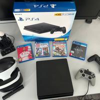 PS4 con giochi, VR, volante e pedaliera