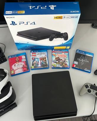 PS4 con giochi, VR, volante e pedaliera