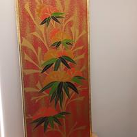 Dipinto su seta motivo orientale 