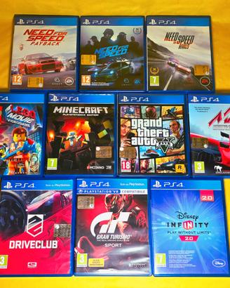 ✅ Lotto 10 Giochi PS4 - Minecraft GTA Gran Turismo