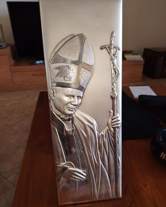 grande quadro lamina argento Papa Giovanni Paolo I