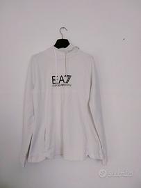 Felpa donna Emporio Armani bianca con cappuccio -