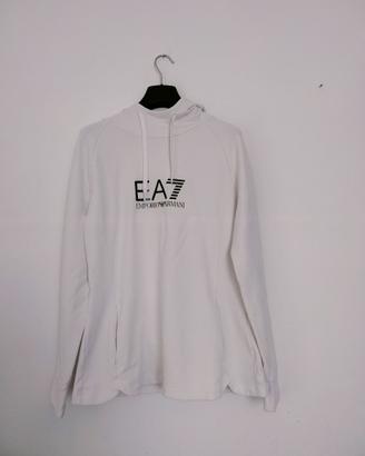 Felpa donna Emporio Armani bianca con cappuccio -