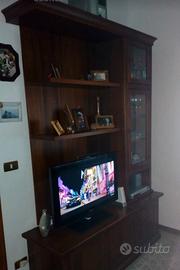 Mobile soggiorno con vetrina in legno