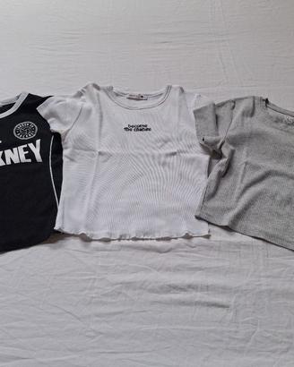 set 3 magliette ragazza aderenti  casual